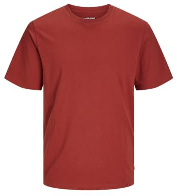 JACK & JONES Men's Jjeorganic Basic Tee SS O-Neck Noos T-Shirt, Red Ochre, XS