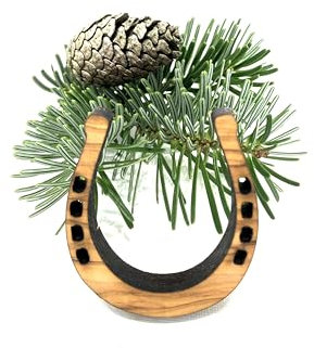 D.O.M. Christmas Tree Decoration Olive Wood (Horseshoe)