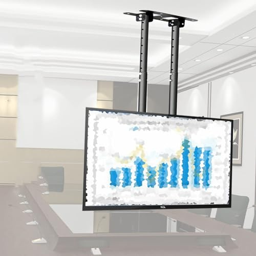 QICBYING TV Deckenhalterung - Decken-TV-Halterung, Passend Für 55-100 Zoll LED-Flachbildschirme, 3°/-20° Winkeleinstellung Doppelte Stangen-TV-Hängehalterung, Max. VESA 900 X 400 Mm