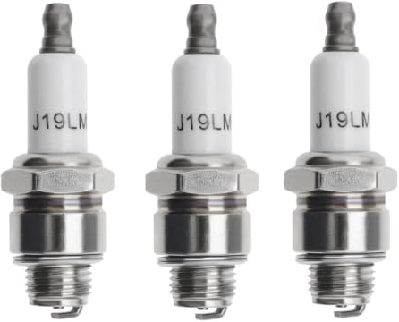FTXanty 3 Pezzi Candela di Accensione Candele Rj19Lm BR2LM 4 Tempi Candele Tosaerba - Acciaio Inossidabile