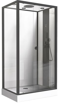 ONDEE - Cabina doccia idromassaggio NOGEA - Senza silicone - Nero opaco - In kit - 120x70cm