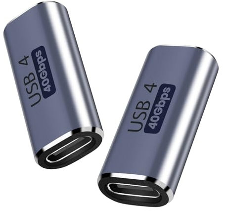 AIYEEN Accoppiatore USB C Femmina-Femmina (Confezione da 2), Connettore USB 4.0 Tipo C 40 Gbps 100 W Connettore per Trasferimento Dati Ricarica Rapida Tipo C OTG per TV PC Laptop Tablet Telefono