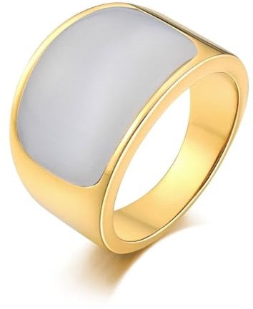 Aotiwe Matching Rings, Gemshine Ring Halbbogen Gold Eheringe Deko Hochzeit mit Weiß Zylindrisch Zirkonia Edelstahl Größe 65 (20.7)
