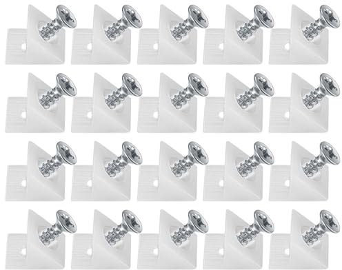 20 Pièces Cales en Plastique pour Meuble Tiroir, Équerre De Fixation, Connecteur Arrière Stabilisateurs, Fond de Tiroir Connecteur avec Vis, pour Réparer Affaissement Étagère Meuble