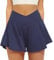 Friptspyg Hosenrock Damen Kurze Sporthose Damen Sport Shorts Kurz Laufshorts 2 in 1 mit Tasche V High Waist Sommer Stretch Tennis Shorts, Marineblau XXL