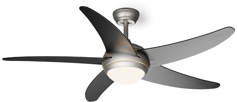 Klarstein Bolero Deckenventilator Mit Beleuchtung – Smart App & Fernbedienung, 132cm, 6 Geschwindigkeiten, Sommer & Wintermodi, Leise, Energieeffizient, Modernes Design, Schwarz