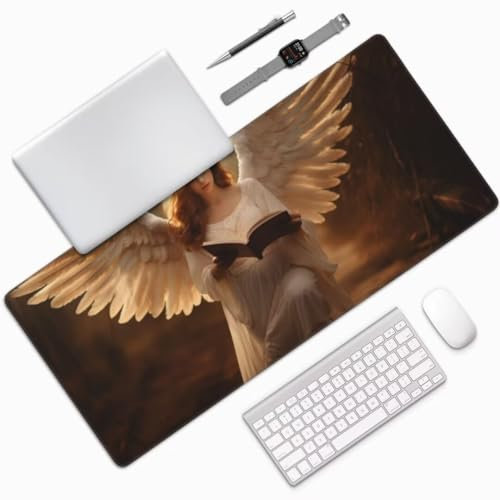 Engel Mauspad XXL Mauspad 700x300 mm Schreibtischunterlage, Wasserdicht Mauspad Prinzessin Mousepad XXL, Gaming Mauspad Groß Verbessert Präzision und Geschwindigkeit, Gaming Zubehör Zimmer Deko -MU839