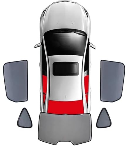 WJWZZGYL Sonnenschutz Auto Vorhang für Porsche Taycan,Sonnenblende Auto Fenster Hinten Verdunkeln Vorhang Reduziert Wärme und UV-Schutz,5PCS Rear Train Back