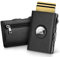 Manmaxim Portemonnaie Herren, Karten Geldbeutel Herren Apple Airtag Slim Wallet, Pop-up Portmonee Herren Air Tag Wallet für 12+ Karten, RFID Geldbörse Smart Wallet for Men mit Münzfach, Schwarz