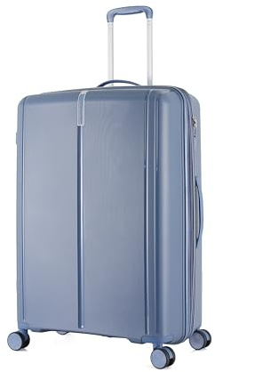METZELDER Valise Rigide Victoria Coque Incassable 100% Polypropylène, Serrure TSA, avec Souflet Extension Garantie 2 Ans (Bleu (Denim), L (Large) - 113L- 76x52x33cm - 4.4kg)