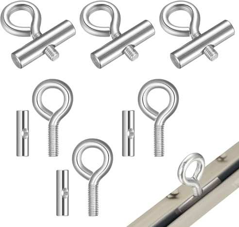 6 Set Kederstopper 8-10mm Stopper für Kederschiene Kederstopper,M5 Kederleiste Haken Kederschiene Zubehör,Edelstahl Kederleisten Haken mit Paspelösen Stopper für Wohnmobil Markisen Caravan Wohnwagen