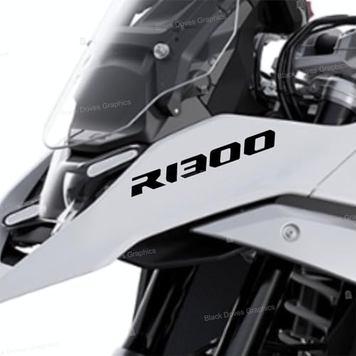 2 Aufkleber R1300 kompatibel mit/Ersatz für BMW Motorrad R 1300 GS 2024 (Schwarz)