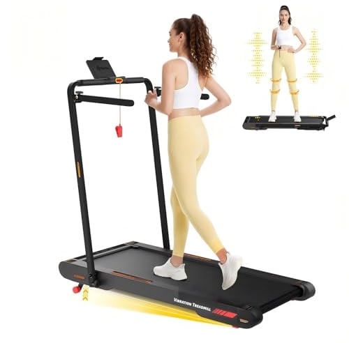Sperax Laufband für Zuhause Klappbar, 5 in 1 Walking Schwingungen Pad 12 km/h, Walking Pad mit Steigung, Laufband und Fernbedienung für Zuhause und Büro(Schwarz Rot)