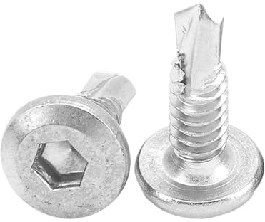 Selbstbohrende Blechschraube mit flachem Kopf und Innensechskant Tek-Schrauben M5 M5.5 M6.3 Hardiflex-Schraube aus Edelstahl for Bleche(16mm,M5 5pcs)