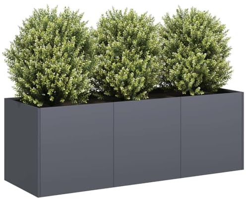 Generico Fioriera Antracite 120x40x40 cm Acciaio Laminato a Freddo,Casa e Giardino,Prato e Giardino,Giardinaggio,Vasi e fioriere-860677