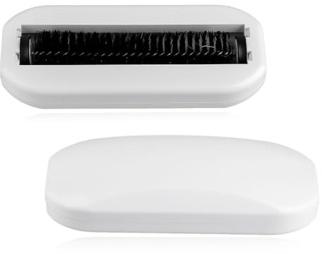 Gaomumu White Handheld Crumb Brush, Multi-Functional Manual Drum Sweeper, Easy to Use Soft Bristle Debris Cleaner for Table, Sofa & Home Cleaning