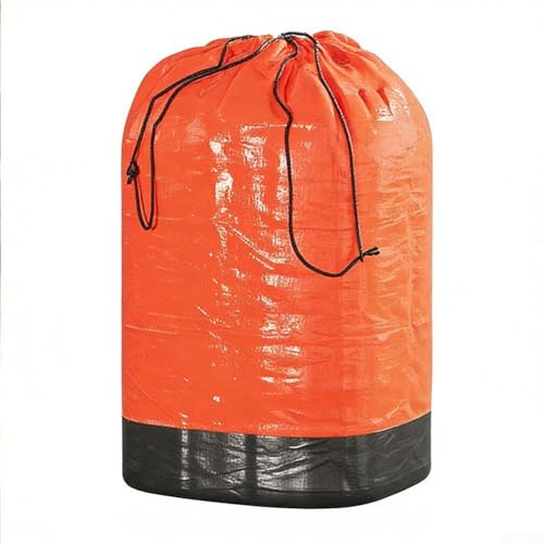 Zeroupshop Große gewebte Aufbewahrungsbeutel mit Kordelzug, strapazierfähig, Polyethylen, mit Griffen, für Bettwäsche, Kleidung, Spielzeug, faltbarer Organizer-Sack, 95 x 98 cm, Blau (L rot)
