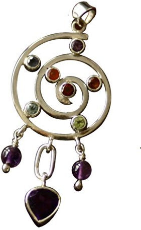 Chakra Kundalini-Anhänger mit Amethyst-Herz
