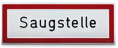 Hinweisschild Saugstelle - Aluminium, geprägt - Befestigungsart: Zum Verschrauben - BxH 29,7 x 10,5 cm - Hinweise für die Feuerwehr - Nach DIN 4066-D1 - Brandschutz Schild