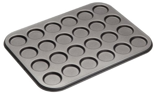 MasterClass KCMCHB82 Macaron Baking Tray/Whoopie Pie Tin with PFOA Non Stick, 24 Holes, Robust 1 mm Carbon Steel, 35 x 27 cm, Grey