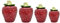 Toskana Strawberry geformte Keramik, handbemalt Kollektion von ACK 4pc Canister Set
