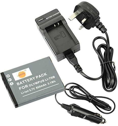 DSTE® Li-70B Rechargeable Li-ion Battery + DC103U Travel and Car Charger Adapter for Olympus D-700 D-705 D-710 D-715 D-745 FE-4020 FE-4040 FE-5040 VG-110 VG-120 VG-130 VG-140 VG-145 VG-150 VG-160 X-940 X-990 Camera