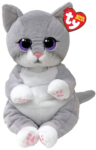 Ty Morgan Katze Beanie Bellies Medium 24cm - Quetschbare Beanie Baby Weiche Pluschtiere - Sammelbares Kuscheliges Stofftier