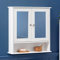 CHRISTOW White Double Mirror Wall Mounted Cabinet, Wooden Bathroom Storage Furniture, 2 Door Cupboard Unit With Shelf