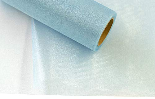 Creativery 9m Rolle Organza 36cm Snow (hellblau 311) // Tischläufer Deko Stoff Band Hochzeit Tisch Schleifenband Floristik NEU