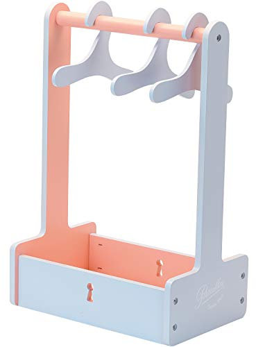 PETITCOLLIN - Penderie Poupée - Rangement de vêtement pour poupée - Accessoires Poupée - Mobilier en Bois Blanc - A monter soi-même - ‎Dimensions : 42.8 x 21 x 5.6 cm - dès 3 ans
