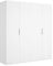 DEKIT GRUPO RIMOBEL Essen Armario 4 Puertas batientes con dos barras de colgar - Blanco Brillo - 180x204x52 cm