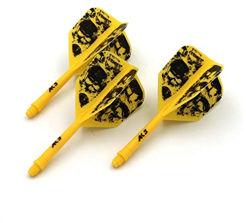 CUESOUL ROST Personalisierte integrierte Dartpfeile Schäfte Schäfte und Darts Flights Medium, 3er Set Schädel Pattern (CSAK-5KL9-S)