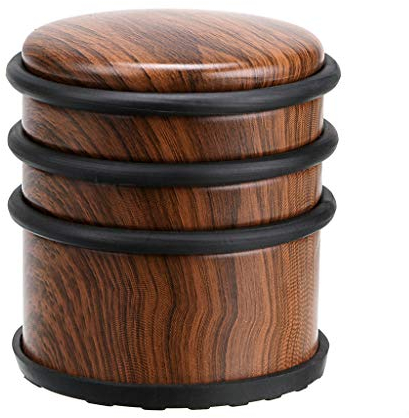 IGNPION 1kg Stainless Steel Door Stop Heavy Duty Metal Floor Door Stopper Bumper with Rubber Buffer Ring- No Fixing Design (Wood Grain)