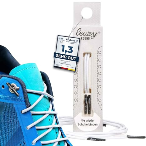 leazy Round - Cordones Redondos de Enganche Elásticos – Cordones de Goma sin Nudos – Soporte Estable y Adaptación al Pie para Deporte y Actividades de Ocio