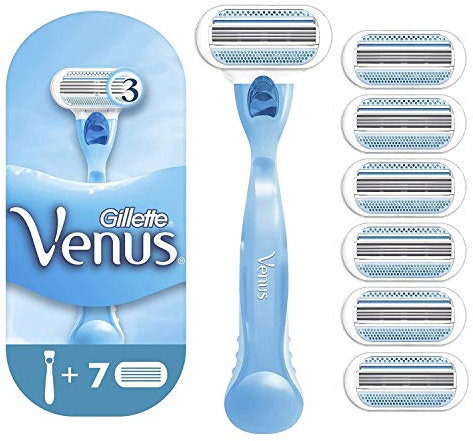Gillette Venus Embrace Sensitive Razor for Women with Contour Blades + 7 Refill Blades