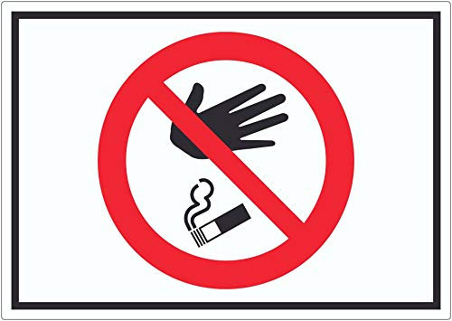 Bitte keine Kippen auf den Boden werfen Symbol Aufkleber A7 (74x105mm)