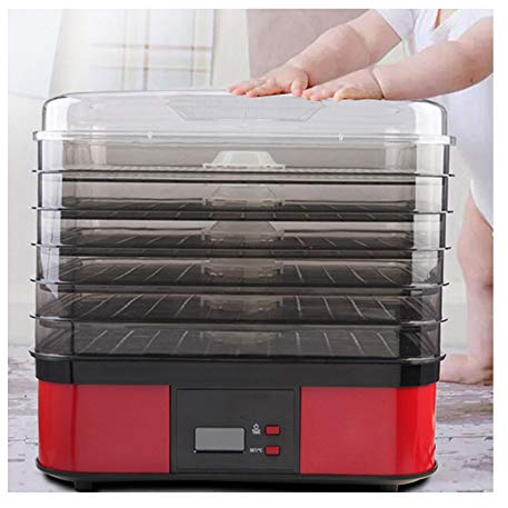 ZXLLAFT Household Food Dehydrator Machine Food Dryer with 5 BPA-free Stackable Trays Adjustable Temperature Control Electric Food Dehydrator for Beef Jerky, Fruits, Vegetables(red)