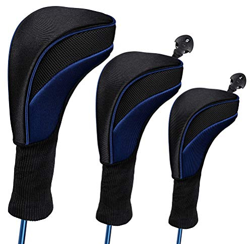 Prevessel Golfschlägerhauben 3-teiliges Set Golfschlägerhauben aus Holz, 1, 3, 5, Fairway-Hölzer, Schlägerhauben Golfschläger, passend alle Fairway- und Driver Schläger.