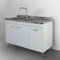 Yellowshop | Mobile cucina sottolavello a 3 ante cm 120x50 colore Bianco completo di lavello inox serie Basic (Versione Dx)