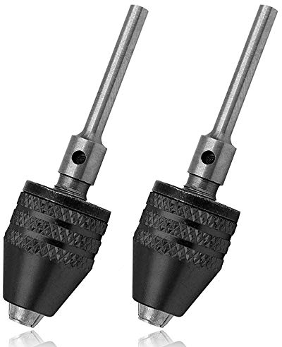Mesee 2 Stück 0.3-3.4mm Schnellwechseladapter, Keyless-Mini 3-jaw-Schnellspannbohrfutter Schraubendreher Adapter, Bohreradapter für Elektroschleifer Graviermaschine 3 mm Rundschaft