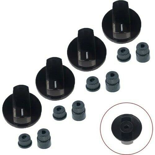 Aspares 4x Oven Cooker Black Hob Flame Burner Hotplate Control Switch Knobs For Belling Zanussi Leisure