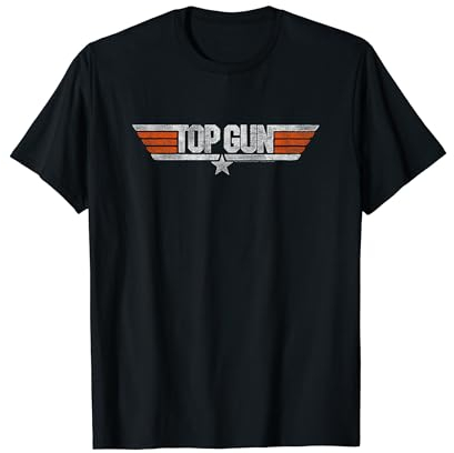 Top Gun Distressed Logo , Kurzarm, T-Shirt