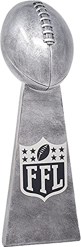 X-Zone Fantasy Bros Trophée de football réaliste - Trophée de la Lombardi - Design élégant et durable - Argenté - 36,8 cm