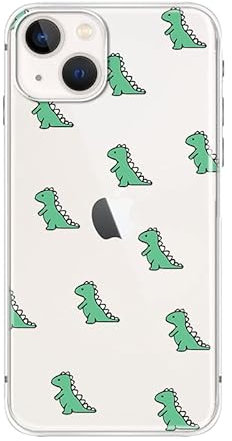 FancyCase Schutzhülle für iPhone 14 (6,1 Zoll), lustiges Dinosaurier-Design, niedliches Cartoon-Tiermuster, flexible TPU-Schutzhülle, transparent, kompatibel mit iPhone 14 (Dinosaurier-Stil)