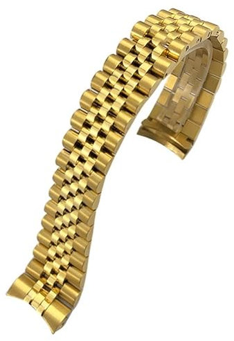 AEMALL 316L Edelstahl 20 mm Uhrenarmband für 36 mm Rolex Datejust 116233 116234 Silber Golden Solid Metall Uhrenarmband, 20mm for RLX, Achat
