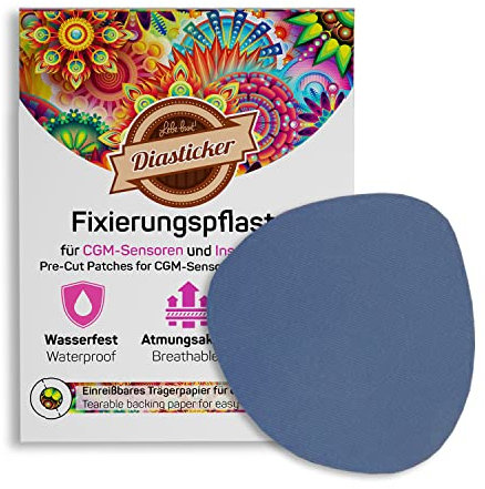 Diasticker® | Overpatch XL Fixierpflaster 8,5 cm (10 Stück, Dunkelblau) - Freestyle Libre 2, Dexcom G6, Guardian, Katheter | Wasserfest - Atmungsaktiv - Starker Halt | Patch, Fixierung, Tape, Pflaster