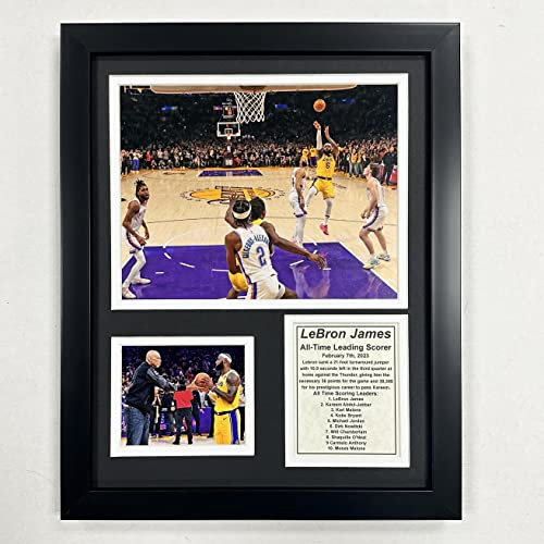 Legends Never Die, Inc. LeBron James | All-Time Scoring Leader | 30,5 x 38,1 cm Gerahmte Fotocollage