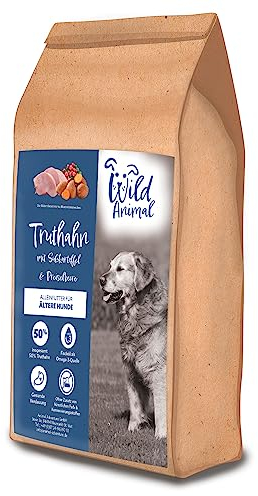 Wild Animal Senior - Premium Hundefutter - Truthahn mit Süßkartoffel & Preiselbeere, Trockenfutter, getreidefrei, 1er Pack (1 x 12kg)