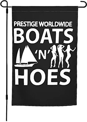 Seasonal Flag Boats N Hoes Black 30X45cm Outdoor Sign Double Sided Yard Flag Funny Outdoor Banner Decorations For Garden Outdoor Festival