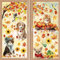 ZELAITE Thanksgiving Fenster Aufkleber Herbst Fenster Aufkleber, Thanksgiving Fensterdeko, Thanksgiving Fenster Dekorationen Statisch Doppelseitiger Druck Thanksgiving Deko (C)